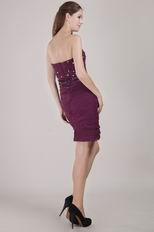 Dark Purple Sweetheart Short Prom Dress With Jacket Accessory